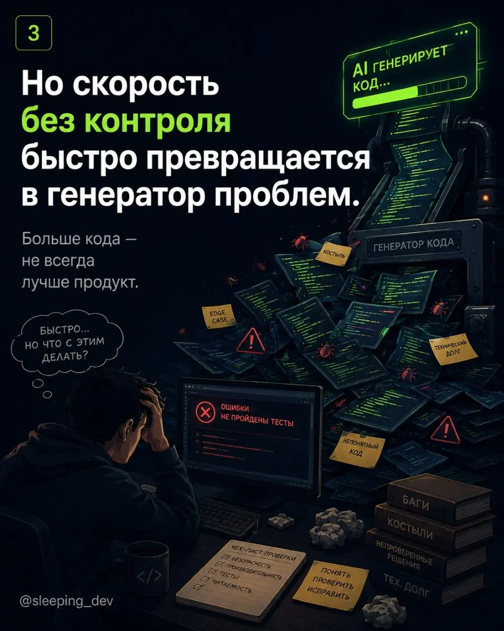 AI делает разработчика быстрее.
Но вместе со скоростью он добавляет новую ответственность: управлять тем, что ты просишь у модели, и отвечать за то, что потом попадёт в продукт | Сетка — социальная сеть от hh.ru