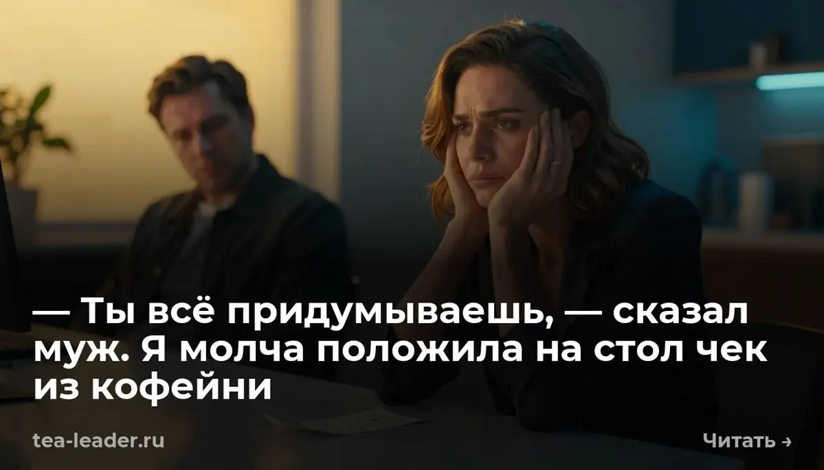— Ты всё придумываешь, — сказал муж. Я молча положила на стол чек из кофейни
— Глаза-то открой | Сетка — социальная сеть от hh.ru