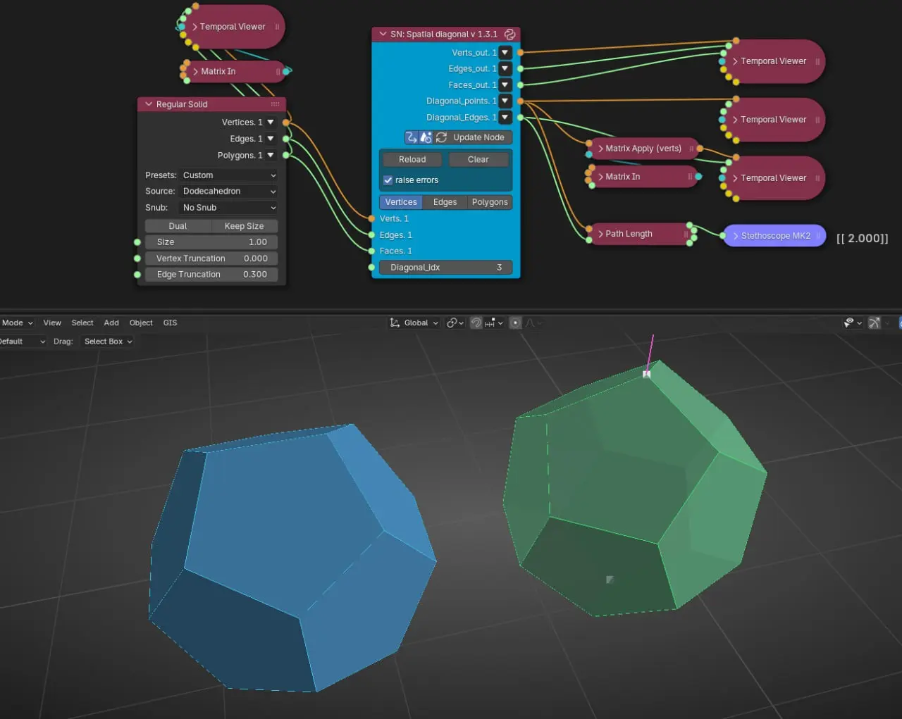 Небольшой скриптовой узел Spatial diagonal (v 1.3.1) | Сетка — социальная сеть от hh.ru