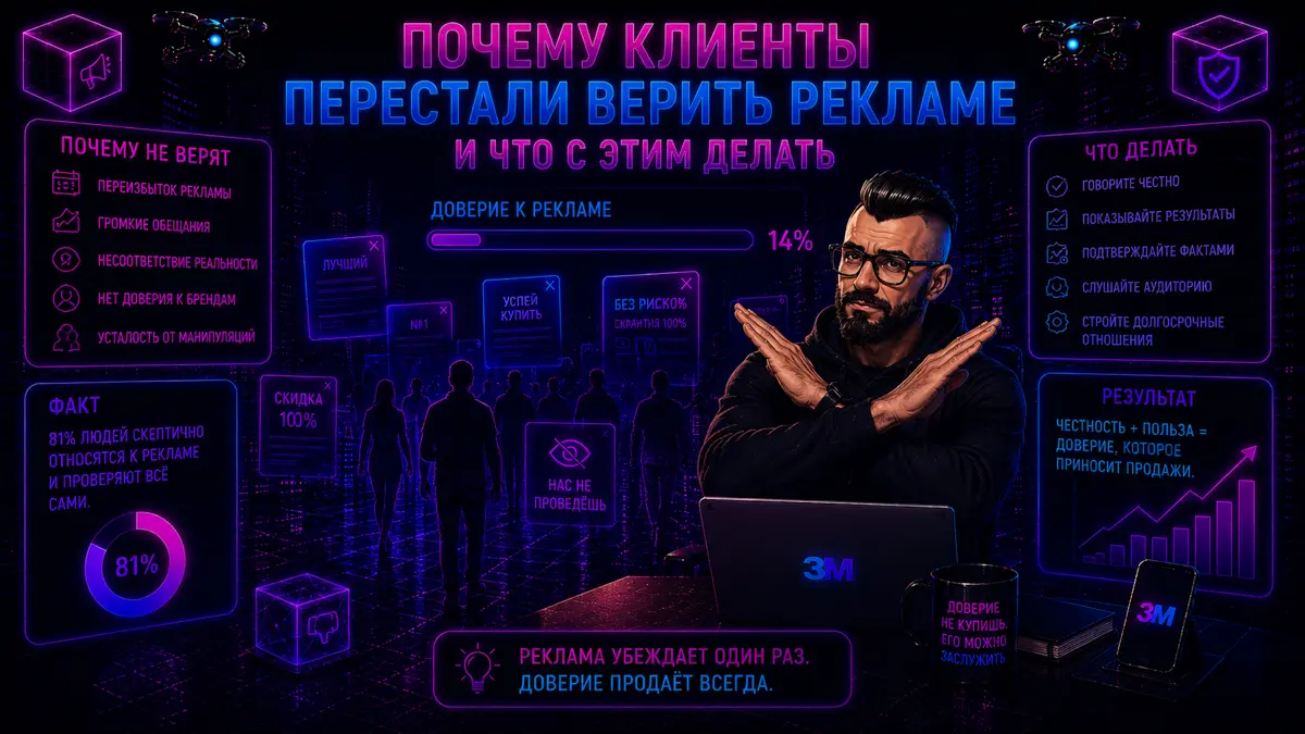 Почему клиенты перестали верить рекламе и что с этим делать | Сетка — социальная сеть от hh.ru