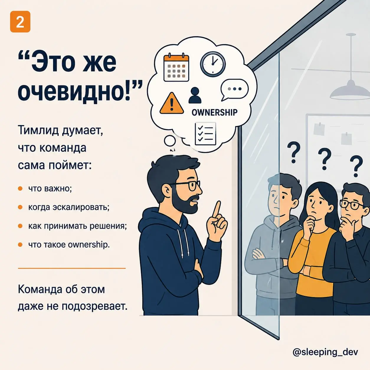 Команда не должна читать мысли тимлида
Одна из частых ошибок руководителя — держать ожидания у себя в голове | Сетка — социальная сеть от hh.ru