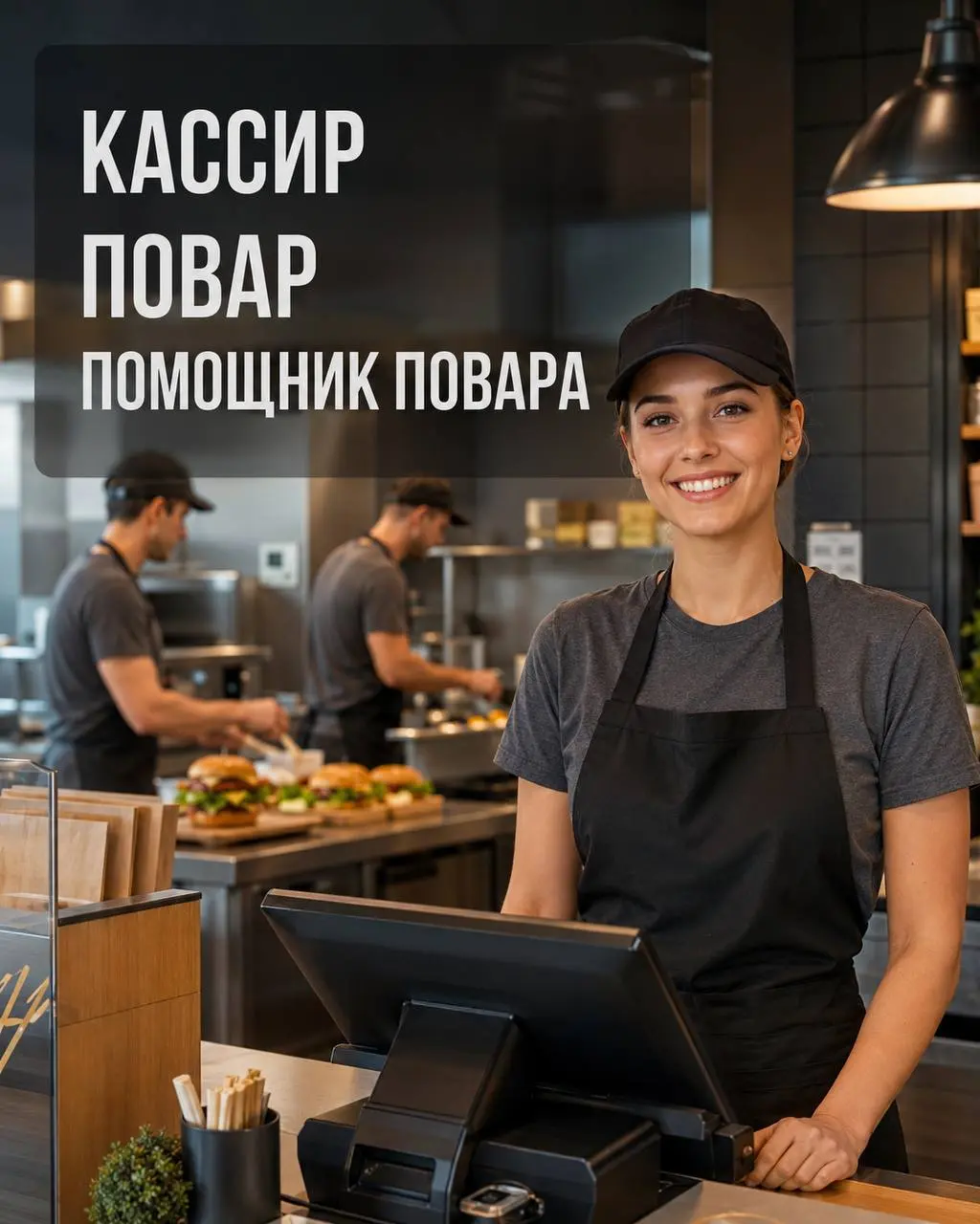 1️⃣КАССИР,
2️⃣ПОВАР,
3️⃣ПОМОЩНИК ПОВАРА
90 000₽ - 100 000₽
БУРГЕР КИНГ
• Москва
• Рестораны/Кафе
• +79254782981
Полное описание вакансии размещено в Телеграм и Макс | Сетка — социальная сеть от hh.ru