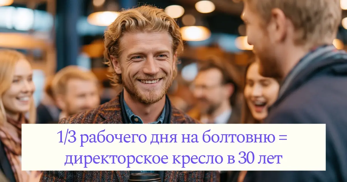 1/3 рабочего дня на болтовню = директорское кресло в 30 лет | Сетка — социальная сеть от hh.ru