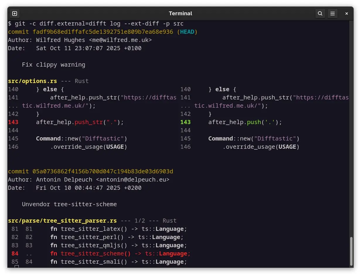 https://github.com/Wilfred/difftastic
Инструмент - замена классическому git diff.
Показывает изменения контекстуально.
На первый взгляд, помогает быстрее вникнуть в вопрос "что изменилось". | Сетка — социальная сеть от hh.ru
