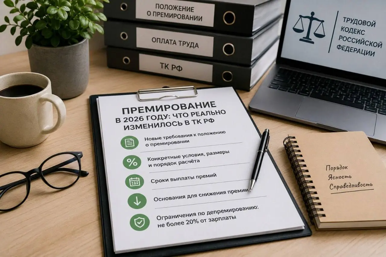 📋 Премирование в 2026 году: что реально изменилось в ТК РФ
Долгое время в одной из организаций, где я вела кадровое делопроизводство, мы использовали формулировку в ЛНА и трудовых договорах «текущее п... | Сетка — социальная сеть от hh.ru