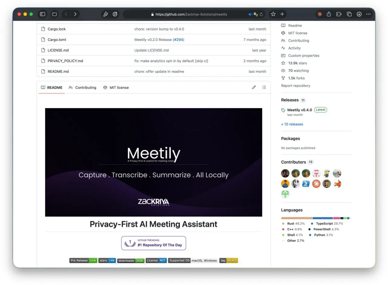 🤫 ТВОИ СЕКРЕТЫ БОЛЬШЕ НЕ УЛЕТАЮТ
Meetily — это бесплатный ИИ-секретарь для созвонов, который работает целиком на твоем ПК, без отправки данных в чужие сервера 🔒 | Сетка — социальная сеть от hh.ru