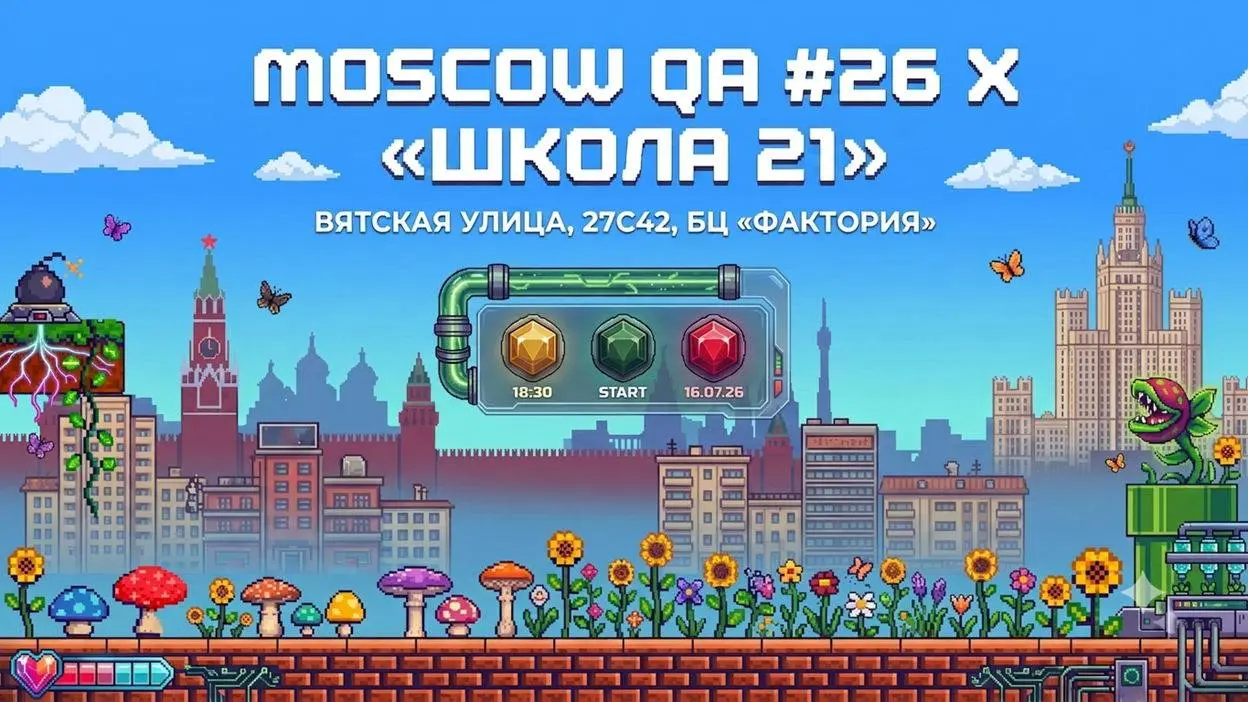 Открыть возможность и посетить Moscow QA #26 x «Школа 21»💛
📍 Москва, «Школа 21»
📆 16 июля 18:30
Среди докладов:
🔘 AI Driven Quality Gates — Владимир Михайлов, Head of QA
Как AI помогает выстраивать Qu... | Сетка — социальная сеть от hh.ru