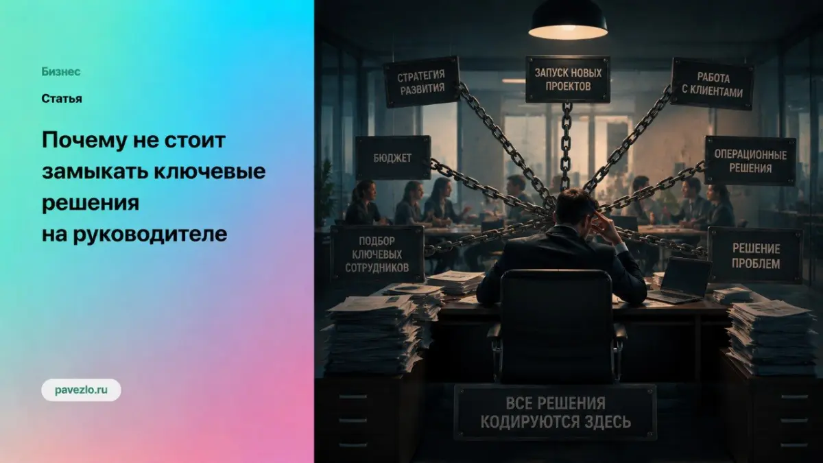Почему не стоит замыкать ключевые решения на руководителе | Сетка — социальная сеть от hh.ru