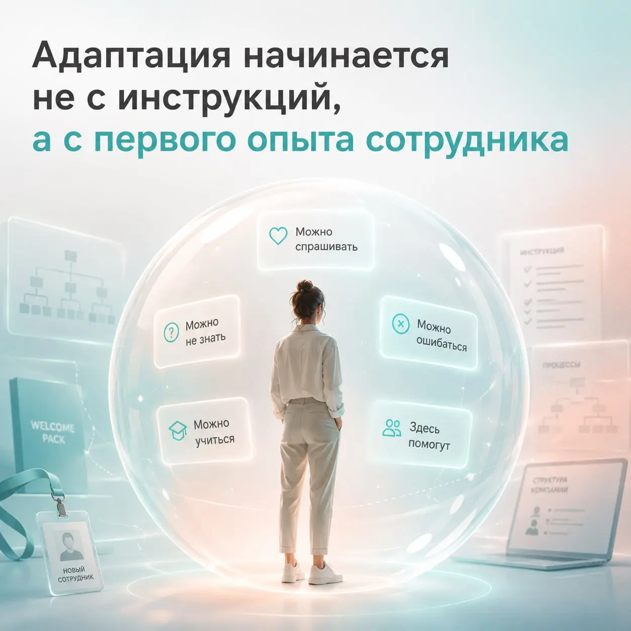 Адаптация начинается не с инструкций, а с первого опыта сотрудника
Когда новый сотрудник выходит в компанию, мы часто думаем о том, что нужно ему передать.
➡️ Показать структуру | Сетка — социальная сеть от hh.ru