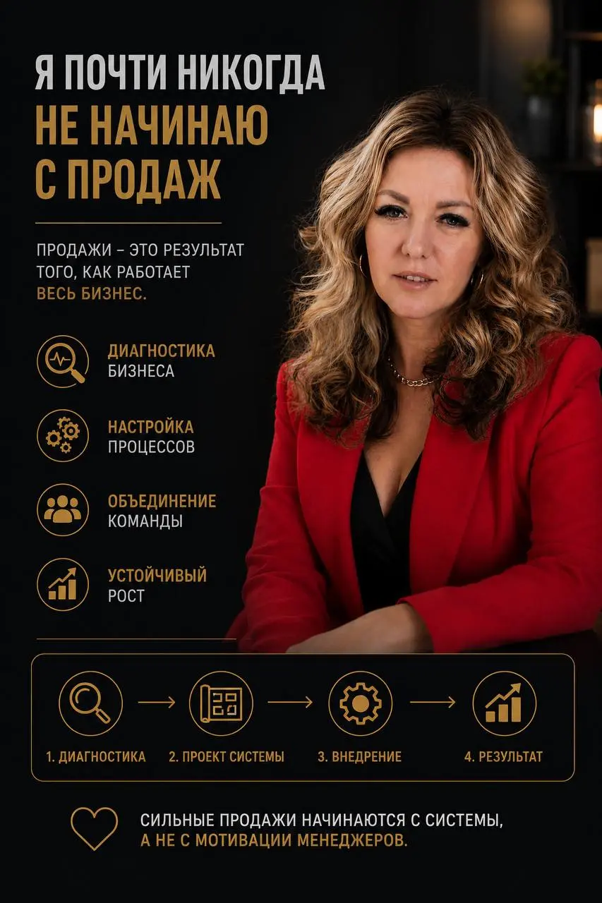 💡 Я почти никогда не начинаю с продаж
Очень часто ко мне приходят с запросом:
— Нужно увеличить продажи.
— Нужно найти сильного РОПа.
— Нужно мотивировать менеджеров.
— Нужно больше клиентов | Сетка — социальная сеть от hh.ru