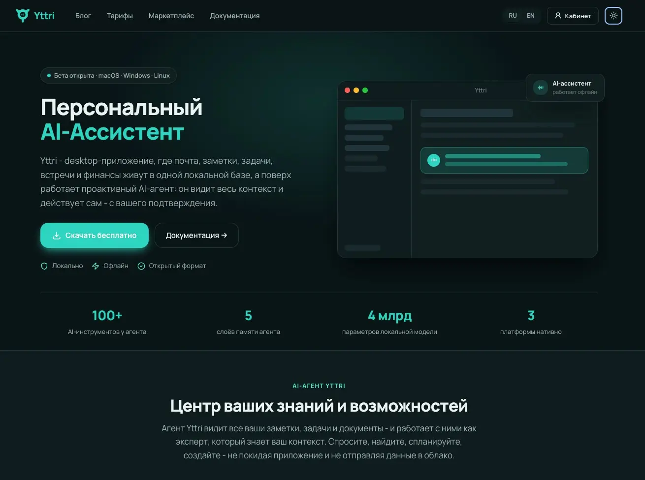 Я обновил сайт про Yttri | Сетка — социальная сеть от hh.ru