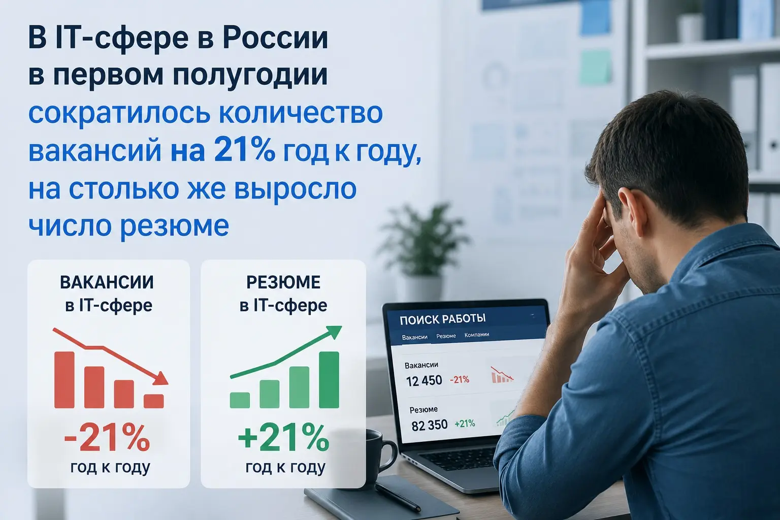 В России сократилось количество IT-вакансий | Сетка — социальная сеть от hh.ru