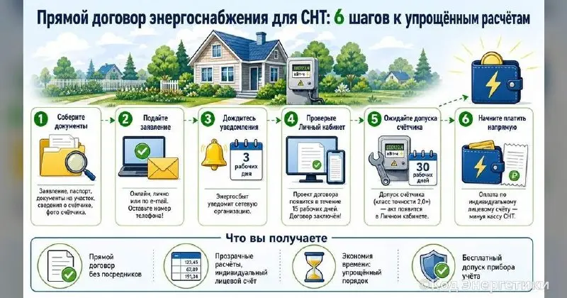 Как заключить прямой договор энергоснабжения для СНТ | Сетка — социальная сеть от hh.ru