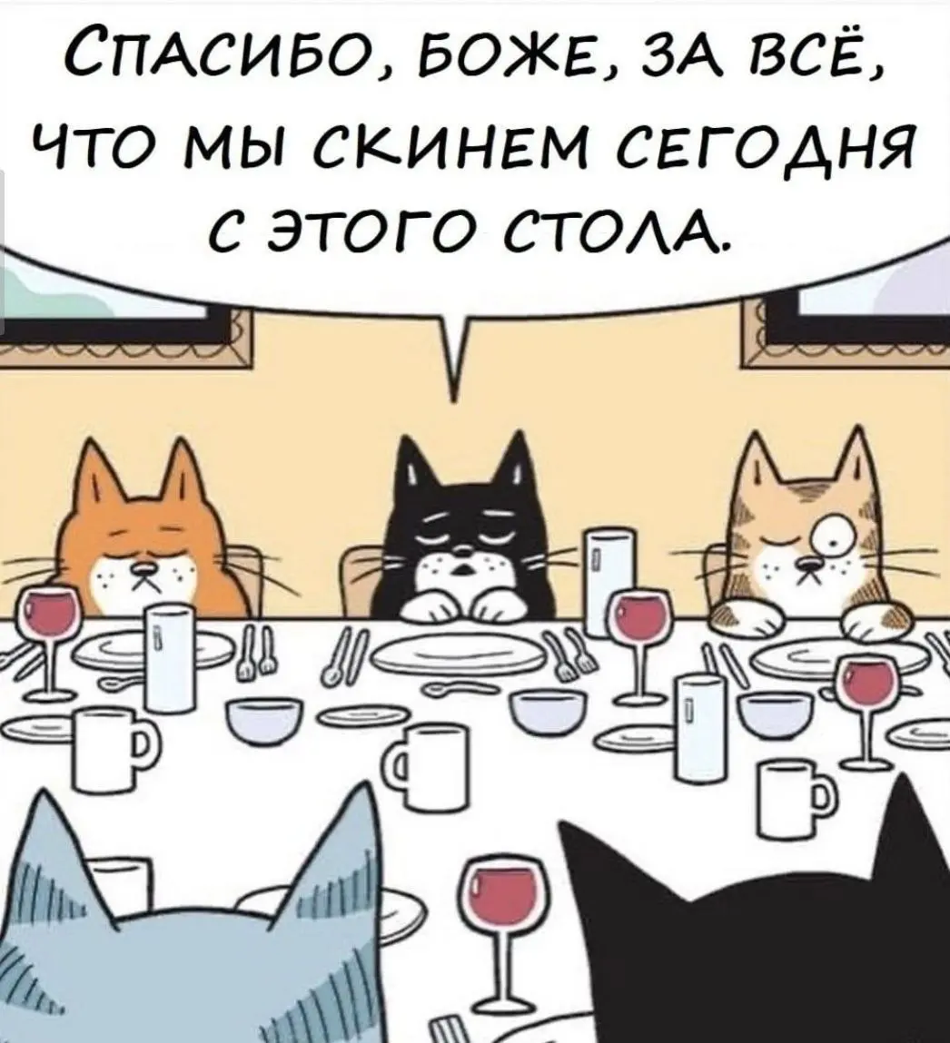 Самая приятная часть ужина 😂
БЛОГ В ТГ / БЛОГ В MAX
#Юмор #Коты
В этом посте были ссылки, но мы их удалили по правилам Сетки | Сетка — социальная сеть от hh.ru