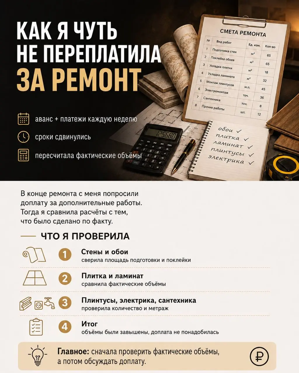 Как во время ремонта во мне проснулся сметчик
Ремонт в моей квартире закончился буквально вчера | Сетка — социальная сеть от hh.ru