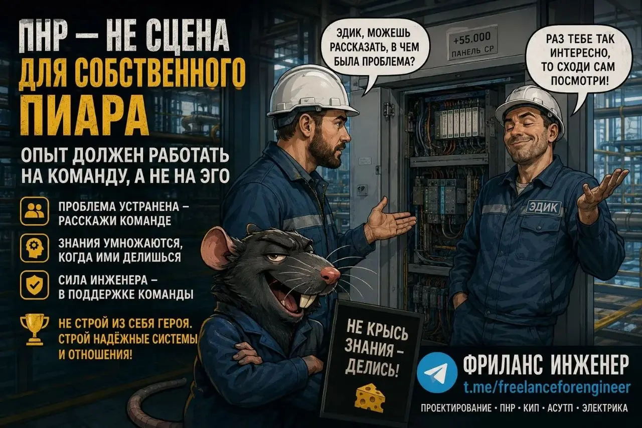 История с ПНР.
На любом пусконаладочном проекте всегда одно и то же: десятки подрядчиков, постоянная суета, дедлайны, панчи, совещания и вечная гонка за вводом установки | Сетка — социальная сеть от hh.ru