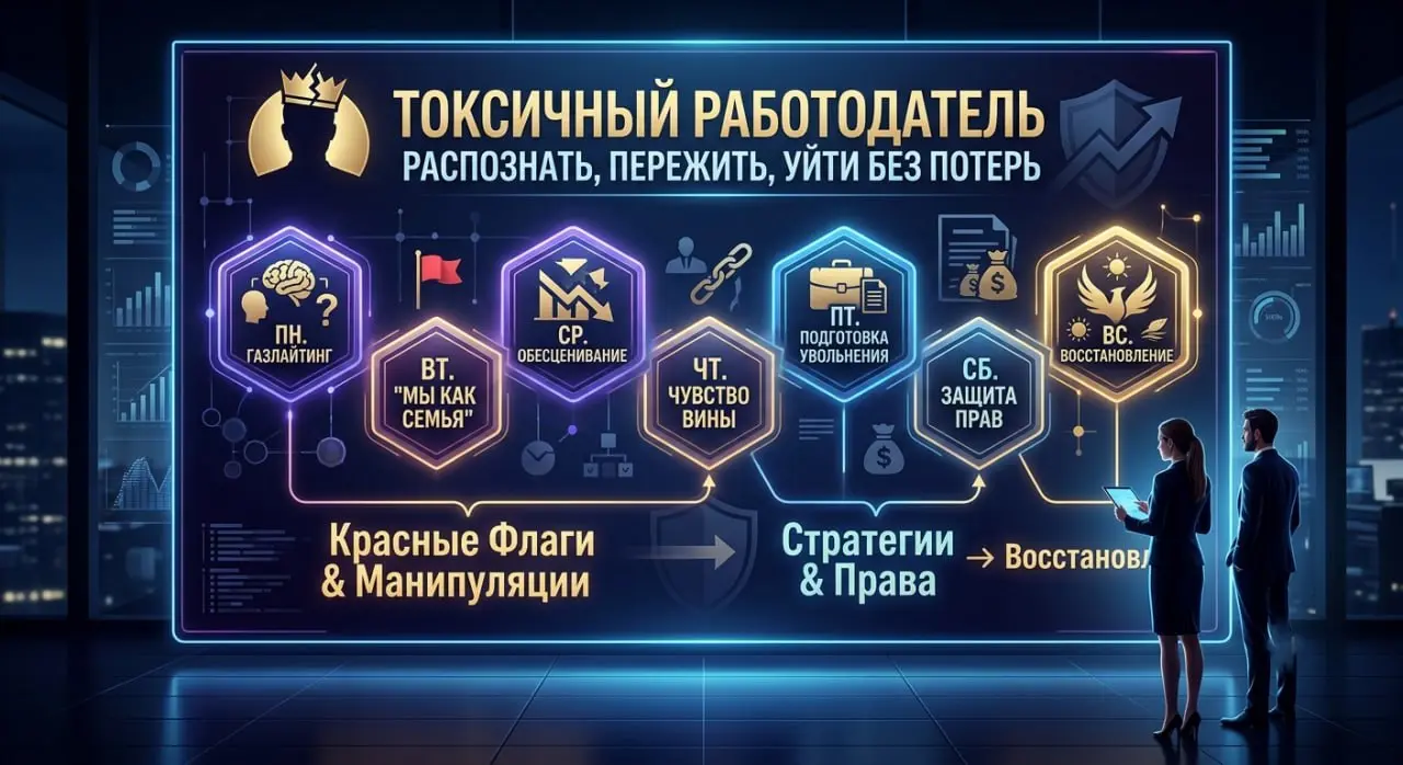 Дорогие мои, а давайте ка посвятим эту неделю теме токсичности на работе и назовем её:
«Токсичный работодатель: распознать, пережить, уйти без потерь»
День 1: Понедельник | Сетка — социальная сеть от hh.ru