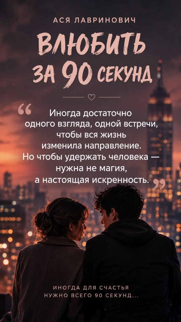 💖 Ася Лавринович — «Влюбить за 90 секунд»
«Иногда достаточно одного взгляда, одной встречи, чтобы вся жизнь изменила направление. Но чтобы удержать человека — нужна не магия, а настоящая искренность | Сетка — социальная сеть от hh.ru