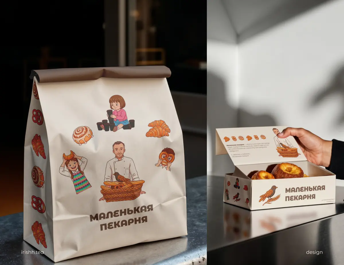 Фирменный стиль для пекарни | Little Bakery | Сетка — социальная сеть от hh.ru