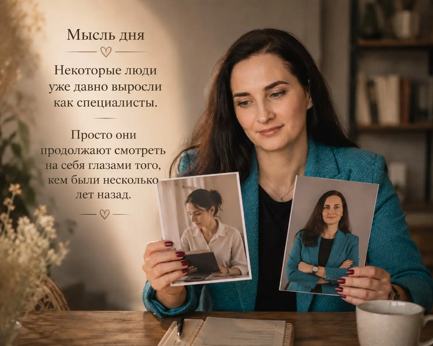 Доброе утро!
Пусть сегодня ваше внутреннее зеркало наконец покажет того крутого профи, которым вы стали, а не того перепуганного стажёра из прошлого ☕️ | Сетка — социальная сеть от hh.ru