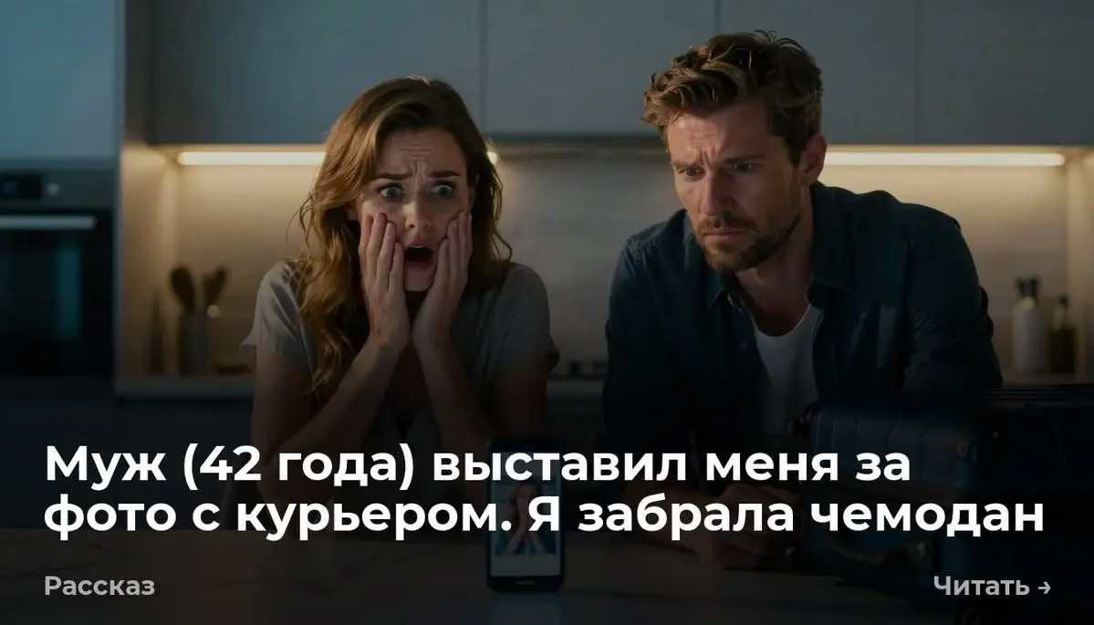 Муж (42 года) выставил меня за фото с курьером. Я забрала чемодан
Денис бросил свой телефон на кухонный стол экраном вверх. Тяжелый аппарат глухо стукнул о столешницу, сдвинув перечницу | Сетка — социальная сеть от hh.ru