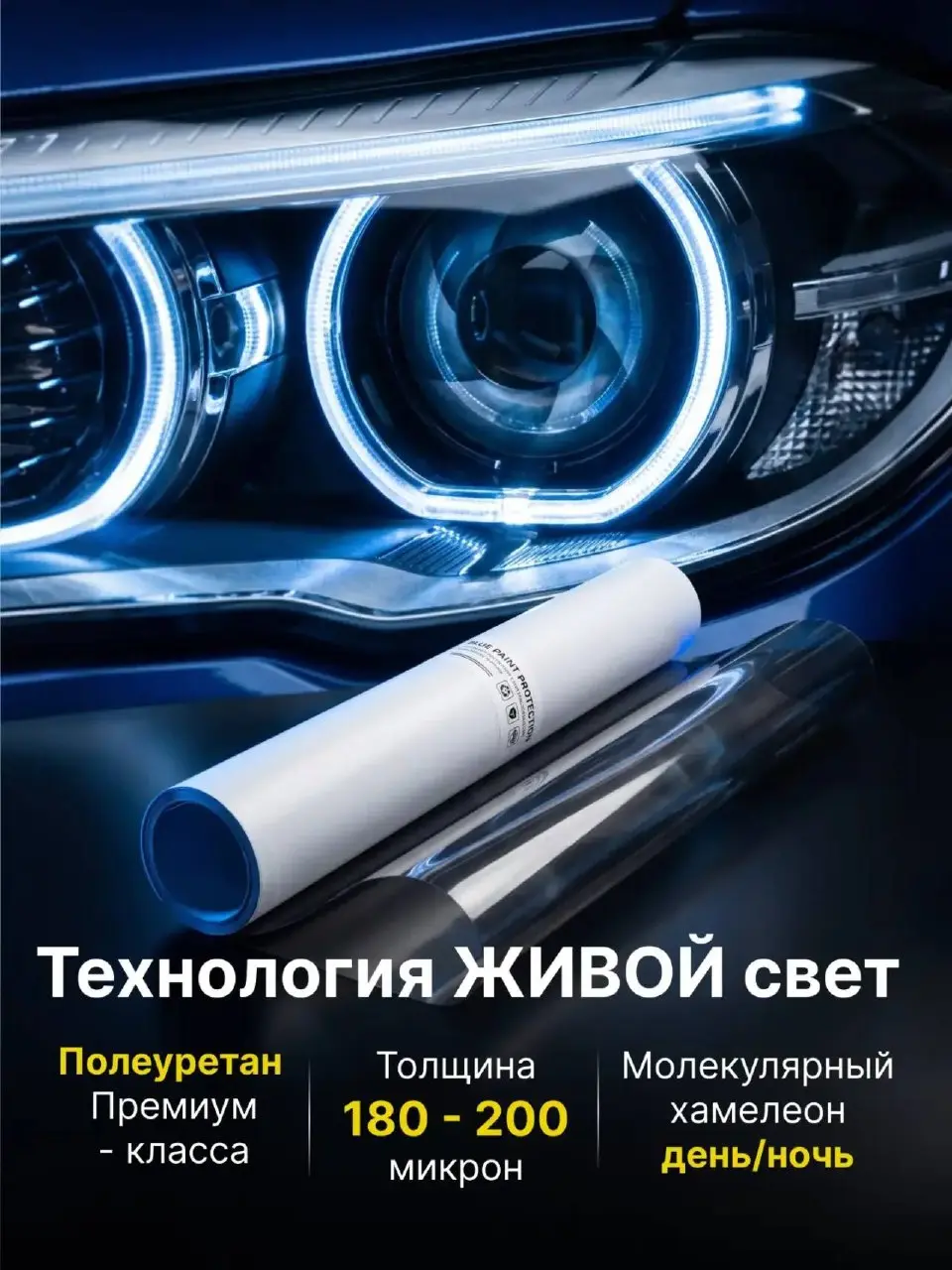 ✨ Дизайн карточек товара для фотохромной пленки на фары.
Сделала серию инфографики с акцентом на преимущества, сценарии использования и простую подачу информации | Сетка — социальная сеть от hh.ru