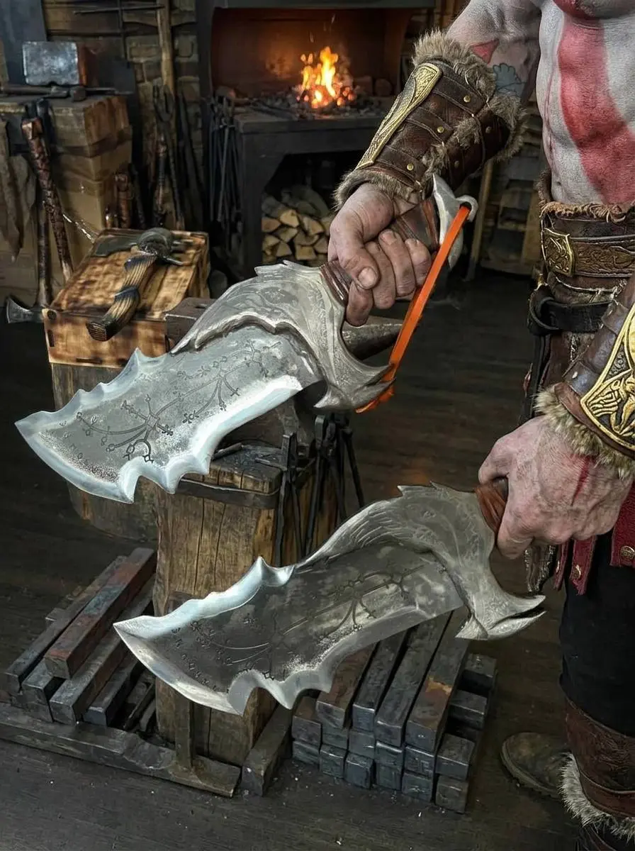 Ножи Кратоса мощные клинки из нашумевшей игры "GOD OF WAR" Были подарены Кратосу Аресом после принесения ему клятвы. Персонаж может размахивать и крутить ими, нанося вред противнику | Сетка — социальная сеть от hh.ru