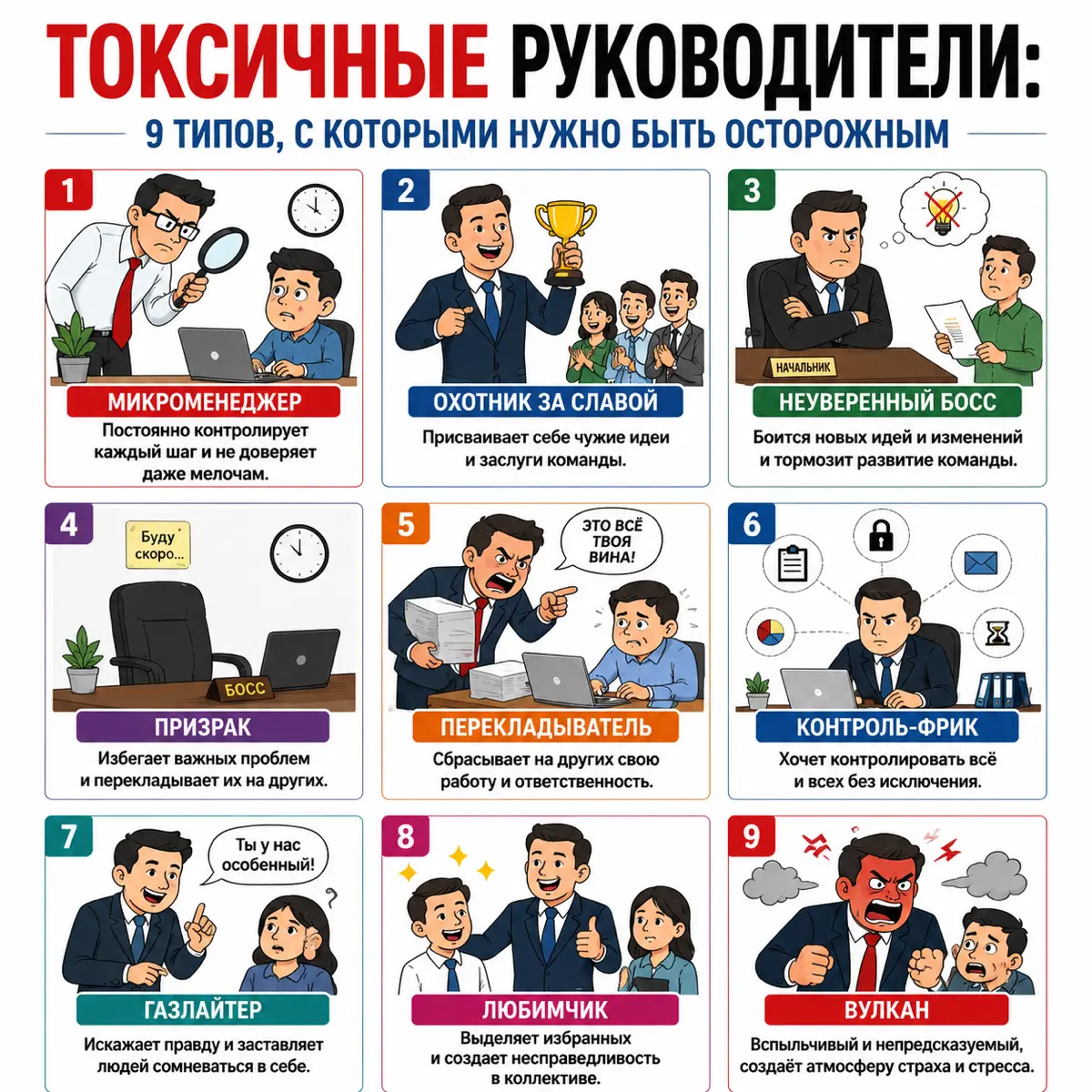 Шеф, от которого хочется уволиться: 9 типов токсичных боссов | Сетка — социальная сеть от hh.ru