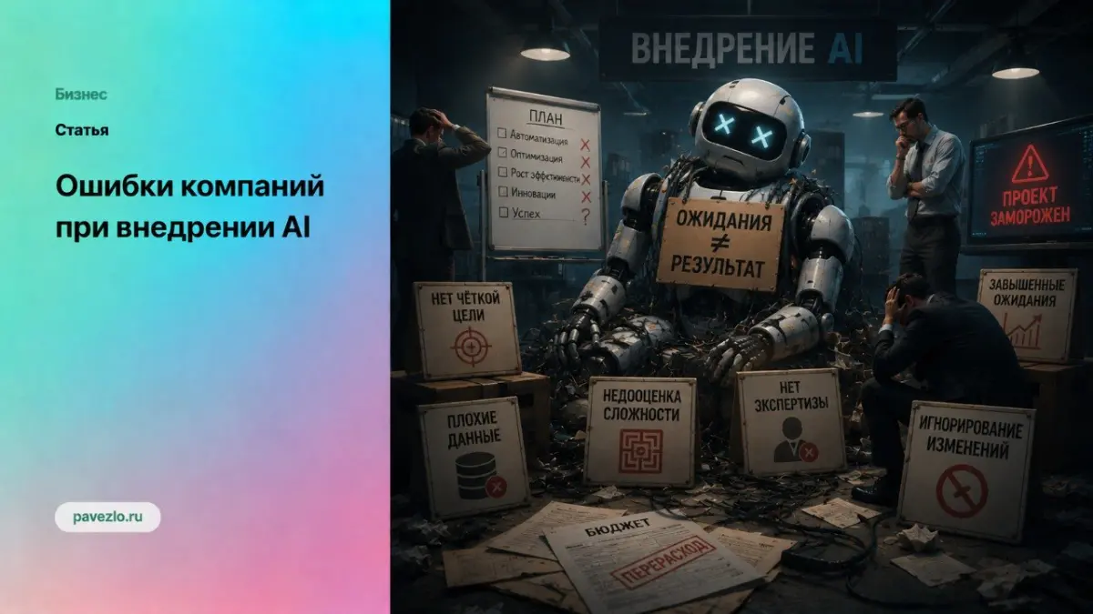Самые дорогие ошибки компаний при внедрении AI | Сетка — социальная сеть от hh.ru