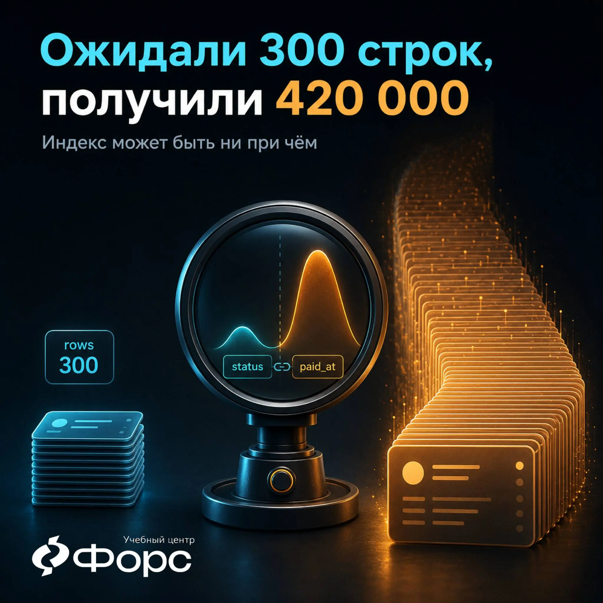 rows=300, actual rows=420000: почему планировщик ошибся так сильно
Фрагмент фактического плана:
rows=300
actual rows=420000
Запрос фильтрует данные так:
status = 'paid'
AND paidat IS NOT NULL
Первая м... | Сетка — социальная сеть от hh.ru