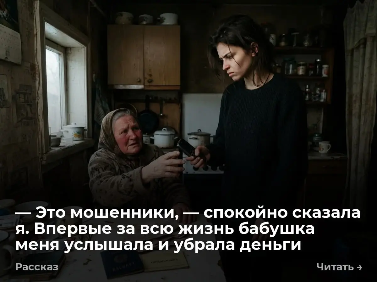 — Это мошенники, — спокойно сказала я. Впервые за всю жизнь бабушка меня услышала и убрала деньги
— Диктую номер, сынок. Серия сорок пять, двенадцать.. | Сетка — социальная сеть от hh.ru