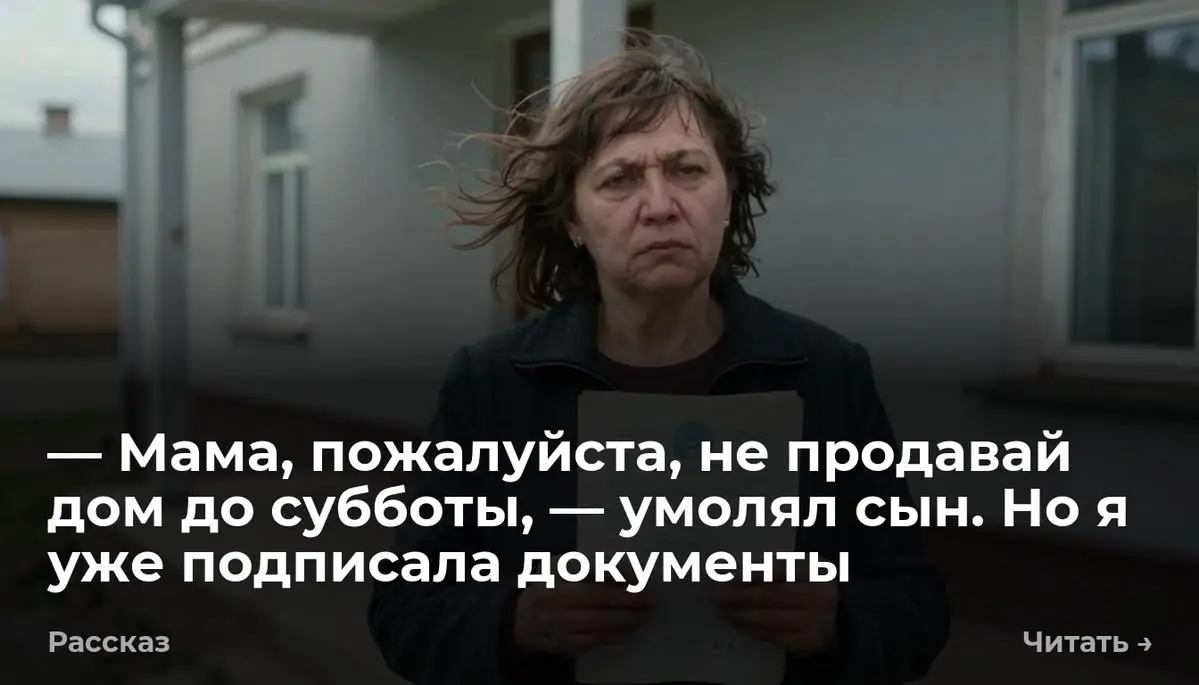— Мама, пожалуйста, не продавай дом до субботы, — умолял сын | Сетка — социальная сеть от hh.ru