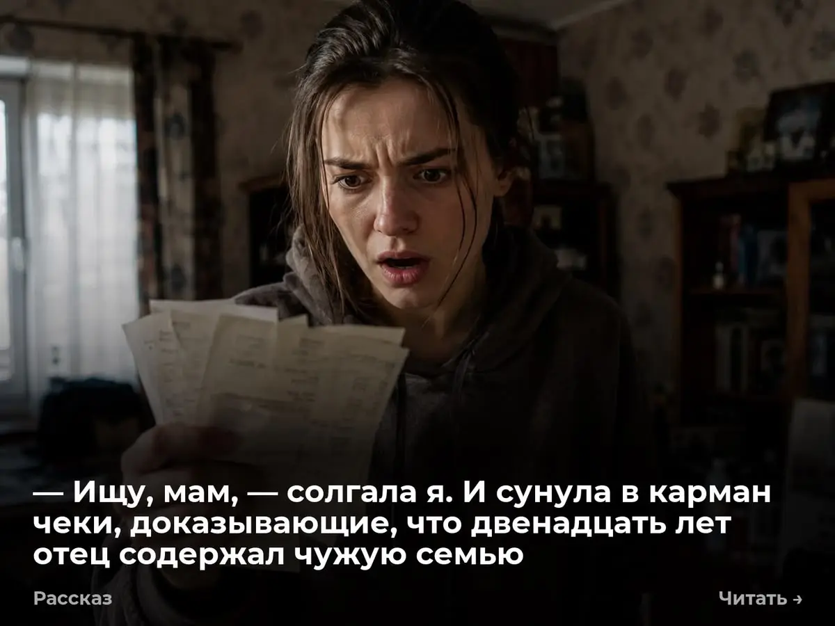— Ищу, мам, — солгала я. И сунула в карман чеки, доказывающие, что двенадцать лет отец содержал чужу
Желтая картонная папка вывалилась из-за задней стенки ящика. Дарья потянула за край скотча | Сетка — социальная сеть от hh.ru