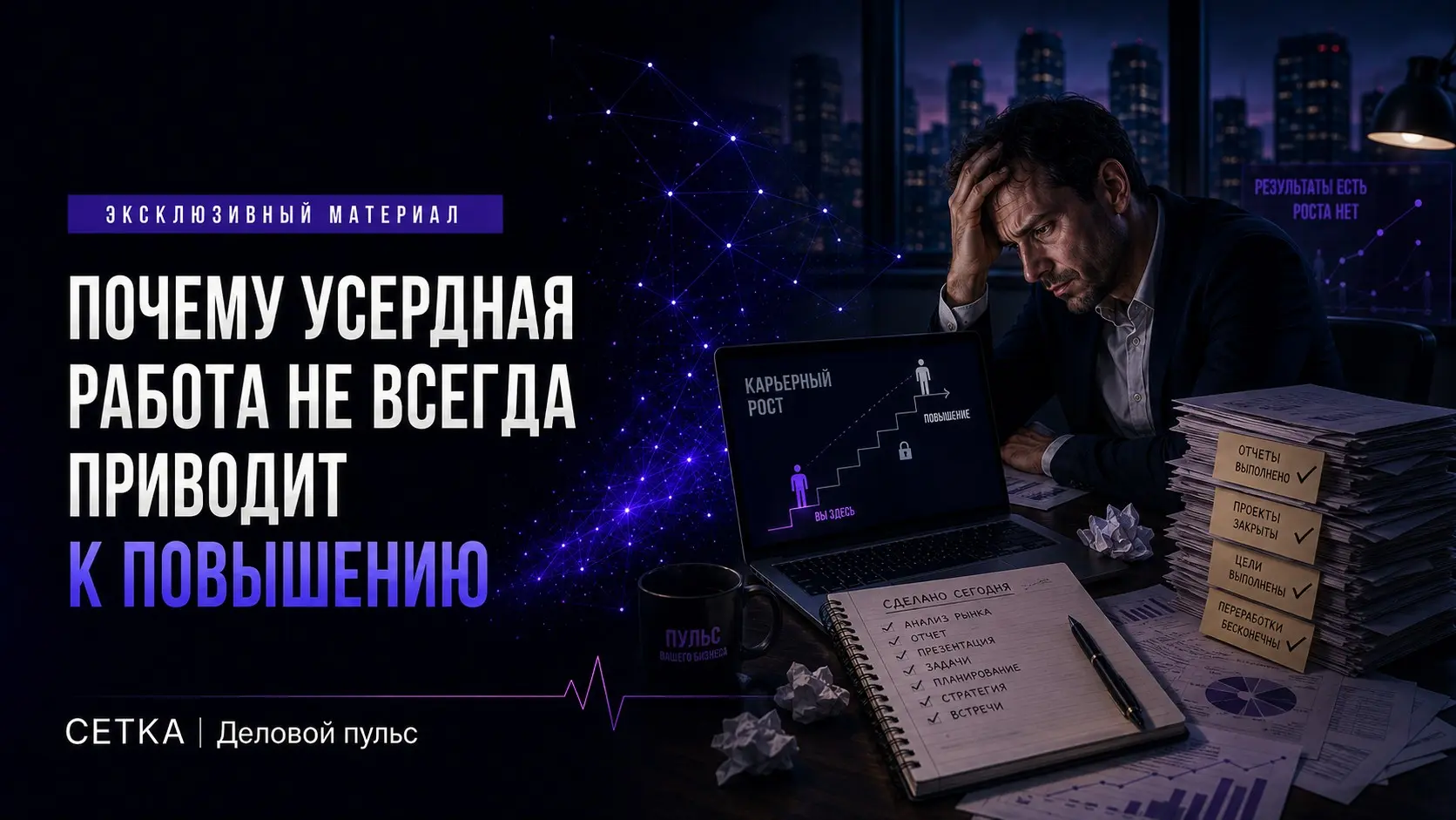 Почему усердная работа не всегда приводит к повышению | Сетка — социальная сеть от hh.ru