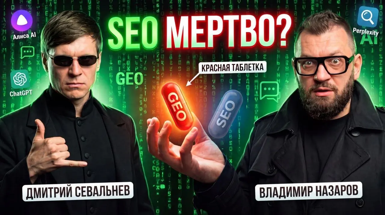 Привет, друзья!
Вышел подкаст, где мы с Димой Севальневым обсуждаем GEO, немного SEO, рынок, специфику услуги и еще много чего.
Welcome!
YouTube: https://youtu | Сетка — социальная сеть от hh.ru