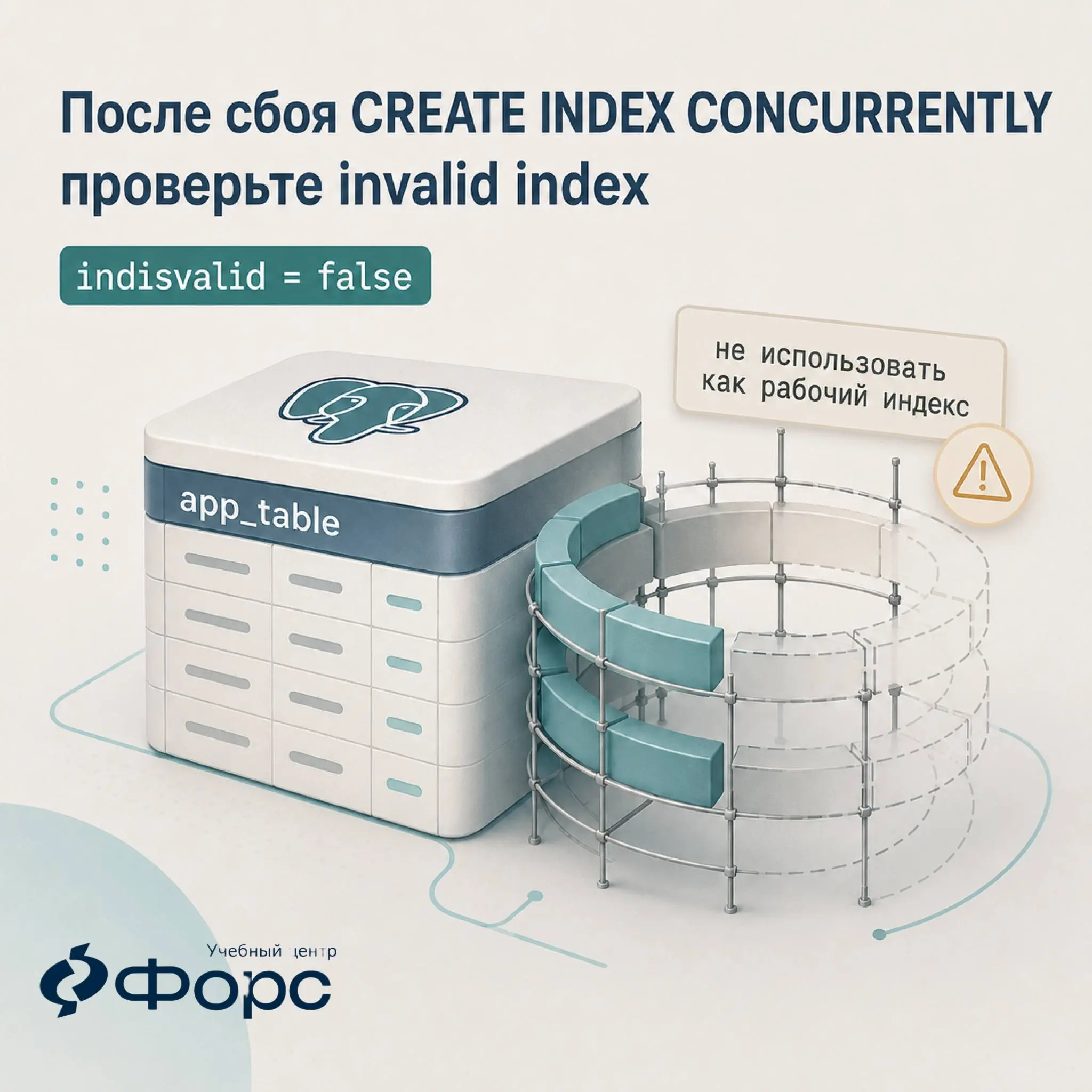🛠️ CREATE INDEX CONCURRENTLY упал. Проверьте, не остался ли invalid index
Сценарий из миграции:
CREATE INDEX CONCURRENTLY ...
Команда хотела добавить индекс без остановки записи в таблицу | Сетка — социальная сеть от hh.ru