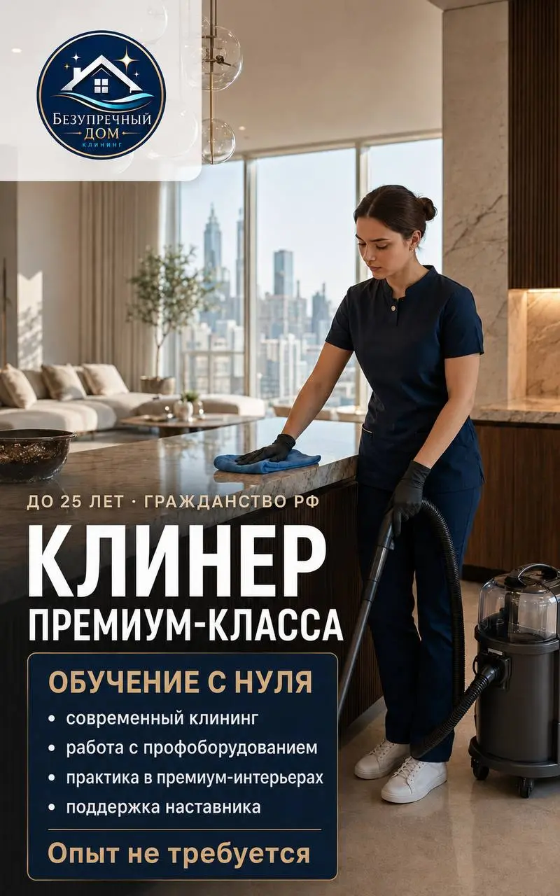 НАБОР СПЕЦИАЛИСТОВ ПО КЛИНИНГУ
Безупречный дом
• Москва
• Клининг и бытовые услуги
• +79104292725
Полное описание вакансии размещено в Телеграм и Макс. Переходите по ссылке в закрепленном сообщении | Сетка — социальная сеть от hh.ru