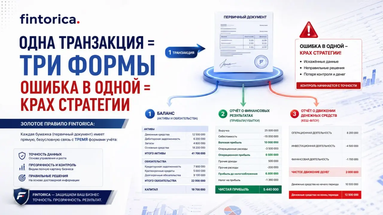 Одна транзакция = три формы. Ошибка в одной = крах стратегии
Каждый день вы смотрите на отчёты и принимаете решения: запускать новый продукт, сокращать затраты, брать кредит | Сетка — социальная сеть от hh.ru