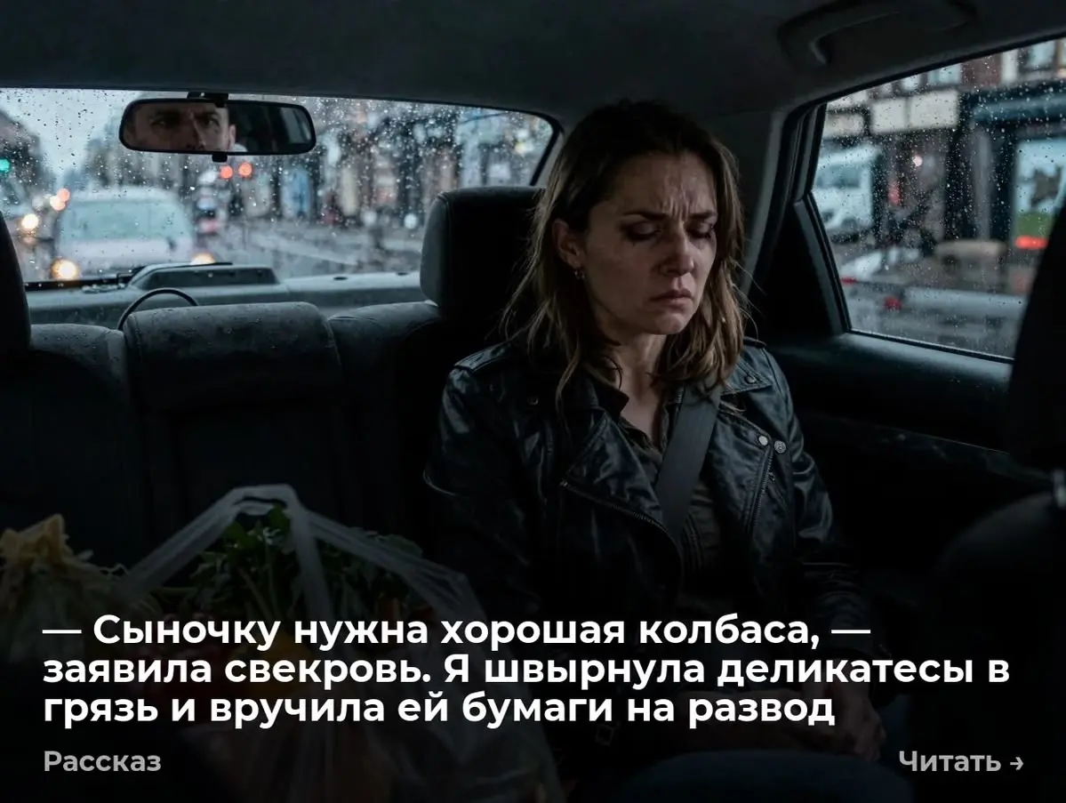 — Сыночку нужна хорошая колбаса, — заявила свекровь. Я швырнула деликатесы в грязь и вручила ей бума
Дверь моего «Соляриса» распахнулась с такой силой, что хрустнул ограничитель | Сетка — социальная сеть от hh.ru