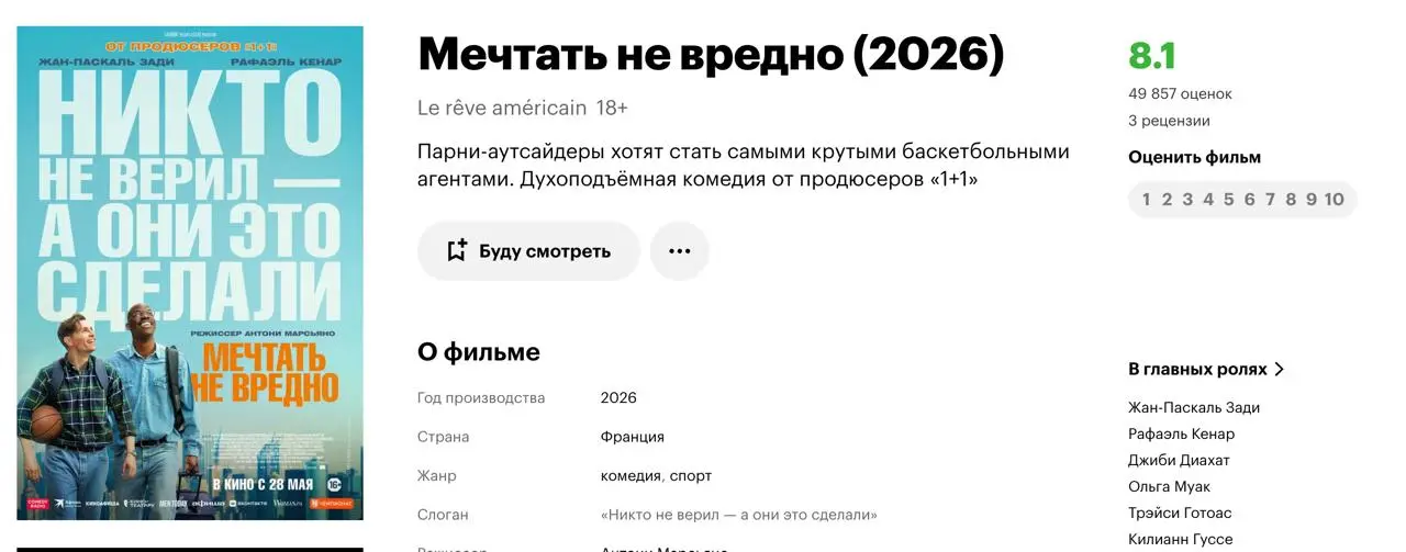 #Пятничный фильм: «Мечтать не вредно»
Охренеть, что я сейчас посмотрел.
Очень трогательный и духоподнимающий фильм | Сетка — социальная сеть от hh.ru