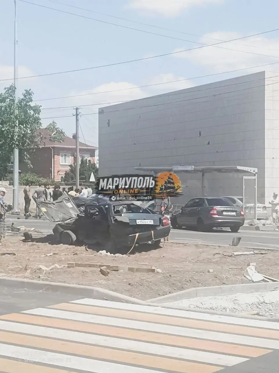 фото с места серьёзного ДТП в Мариуполе, в результате которого погиб водитель "Таврии" | Сетка — социальная сеть от hh.ru