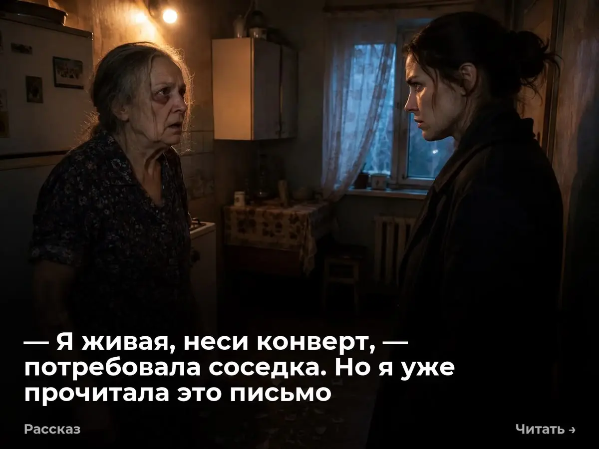 — Я живая, неси конверт, — потребовала соседка. Но я уже прочитала это письмо
— Галя, неси конверт, — Анна Борисовна тяжело опустилась на табуретку. Я молчала | Сетка — социальная сеть от hh.ru