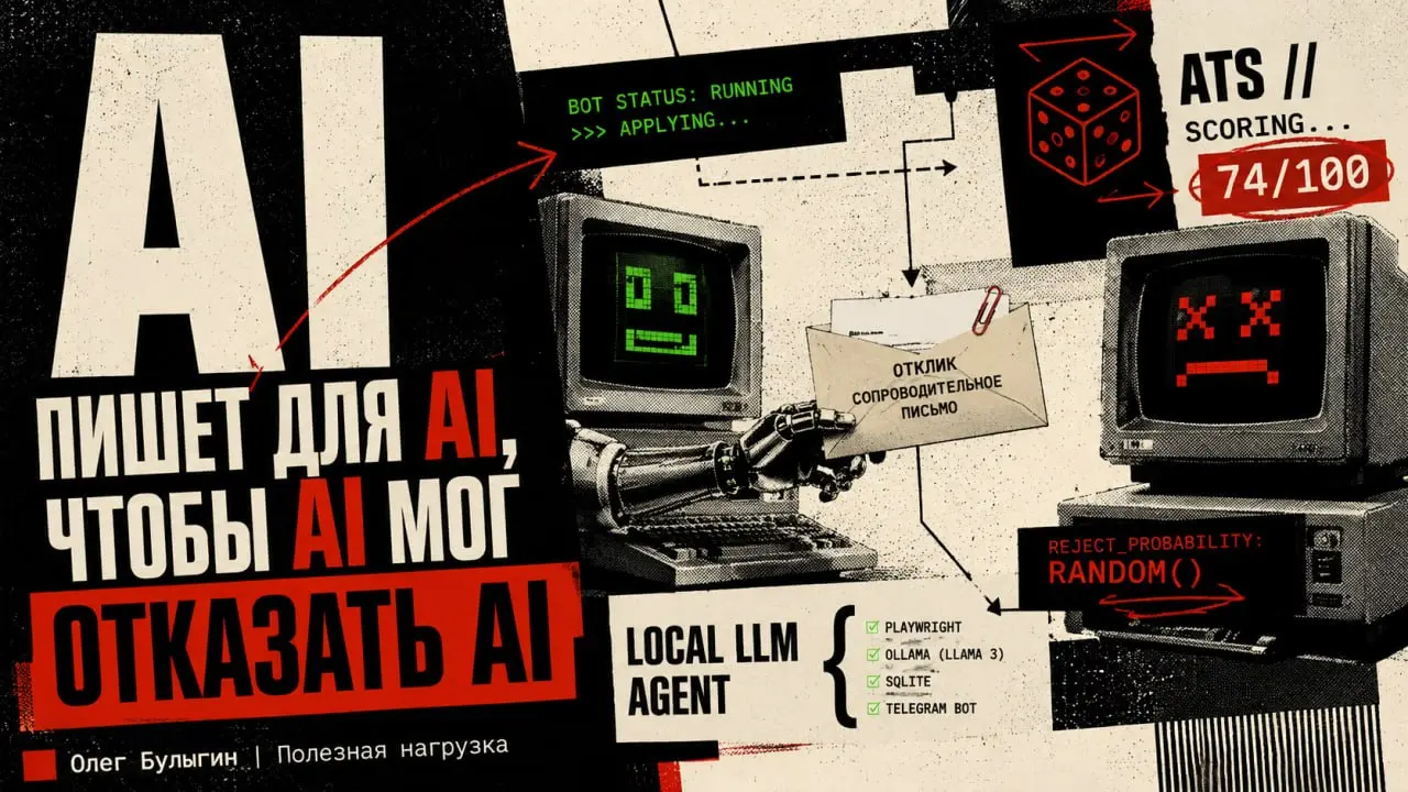 Как победить ИИ-рекрутеров? Натравить на них своего ИИ-бота 🤖
Помните пост о том, как ИИ-рекрутеры (ATS) отбраковывают идеальные резюме просто из-за галлюцинаций LLM и генератора случайных чисел?
Так ... | Сетка — социальная сеть от hh.ru