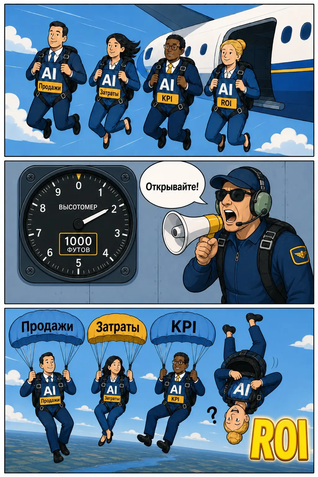 🛡️ Кадр №24:  AI забирает славу. ROI получает счёт. | Сетка — социальная сеть от hh.ru