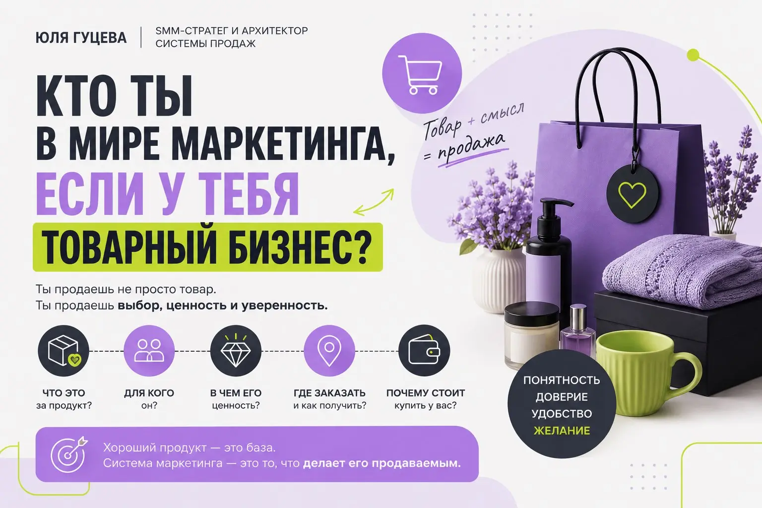 Кто ты в мире маркетинга, если у тебя товарный бизнес?
Товарный бизнес — это когда вы продаете не услугу, а конкретный продукт.
Одежду.
Косметику.
Мебель.
Цветы.
Декор.
Украшения.
Игрушки.
Посуда.
Еда | Сетка — социальная сеть от hh.ru