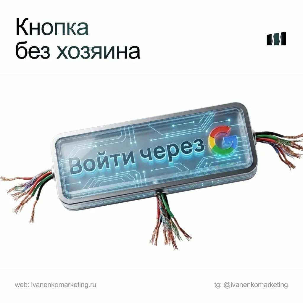 У кнопки автора нет. У штрафа есть
Двадцать минут созвона о том, чья на сайте кнопка «Войти через Google». Маркетолог кивает на разработчика, разработчик - на ТЗ, юрист не помнит | Сетка — социальная сеть от hh.ru