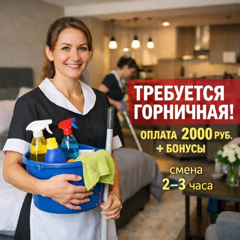 ГОРНИЧНАЯ
От 2 000₽
посуточные 2-комнатные квартиры
• Москва
• Клининг и бытовые услуги
• @agribkov
Полное описание вакансии размещено в Телеграм и Макс. Переходите по ссылке в закрепленном сообщении | Сетка — социальная сеть от hh.ru