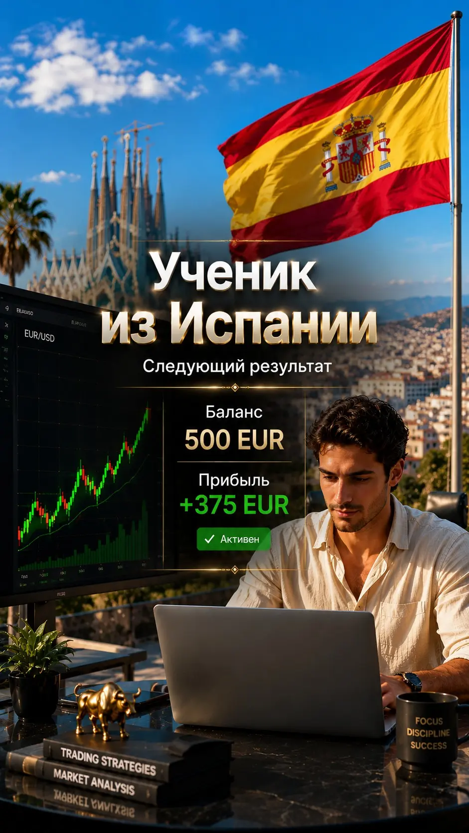 Трейдинг. Ученик из Испании. 75 % два месяца. | Сетка — социальная сеть от hh.ru