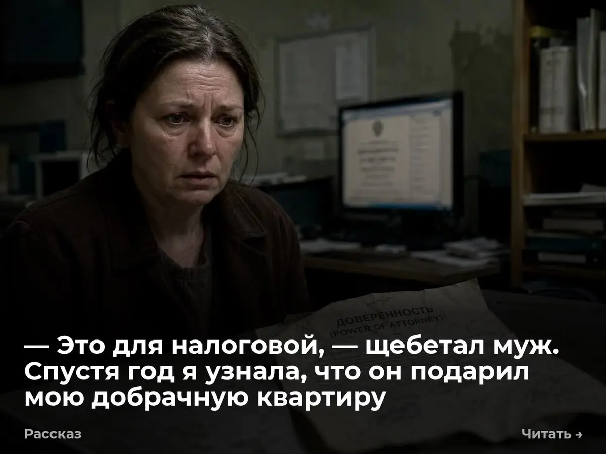 — Это для налоговой, — щебетал муж. Спустя год я узнала, что он подарил мою добрачную квартиру
— Гражданка, вы глухая? — устало выдохнула женщина в синей жилетке | Сетка — социальная сеть от hh.ru