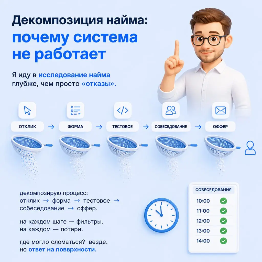 Декомпозиция найма: почему система не работает как ожидается | Сетка — социальная сеть от hh.ru